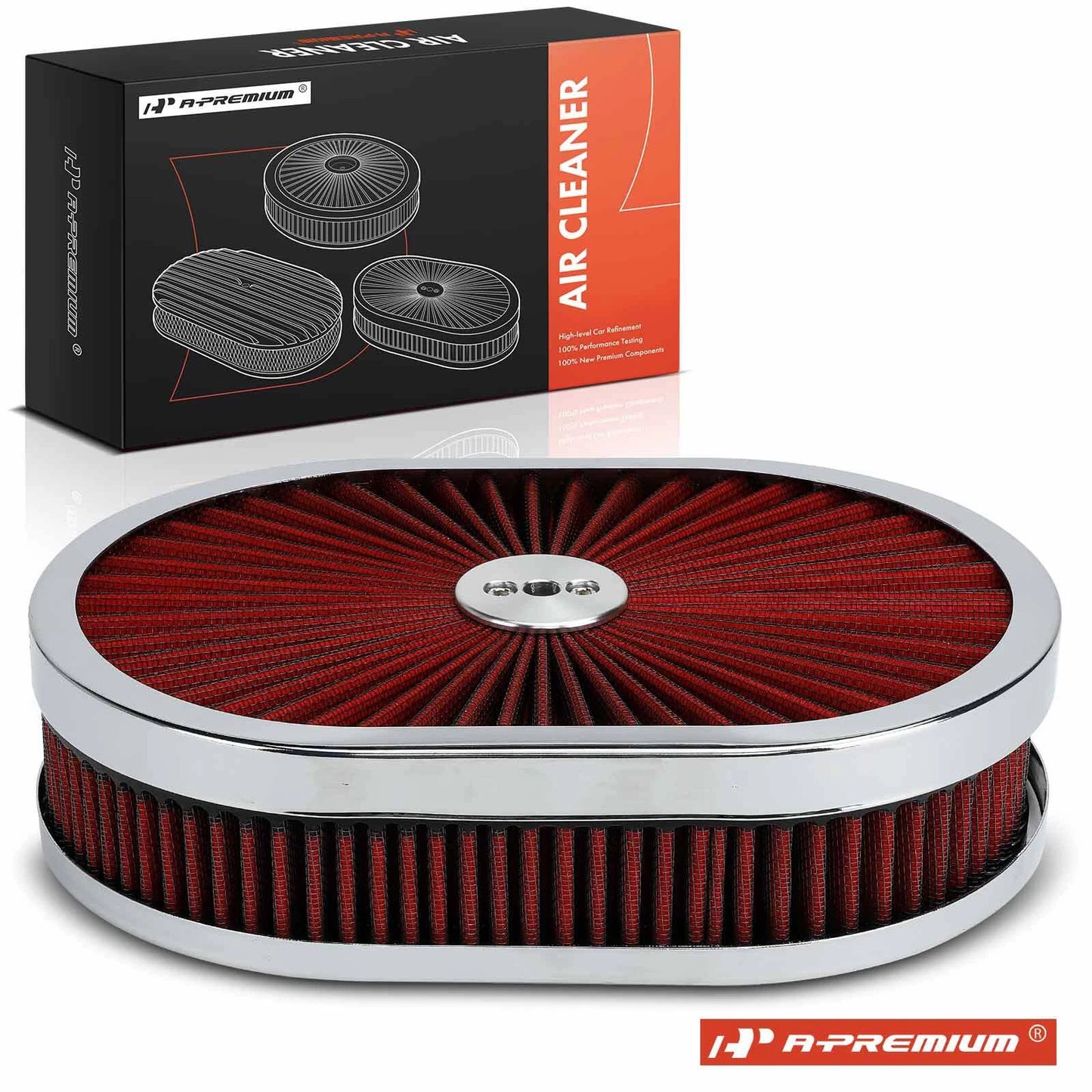12" x 2" Oval Red Air Cleaner for Chevrolet Impala 
