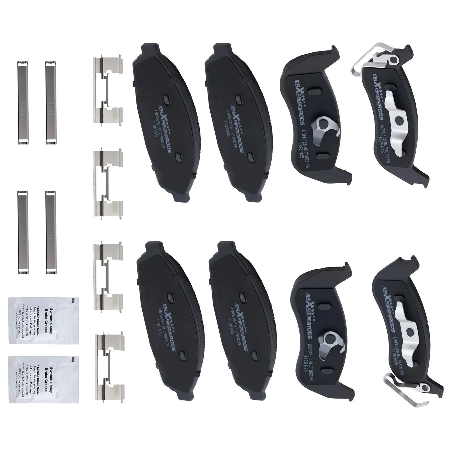 Front Rear Ceramic Brake Pads Set for Lincoln Town Car and Grand Marquis (1979–1983)