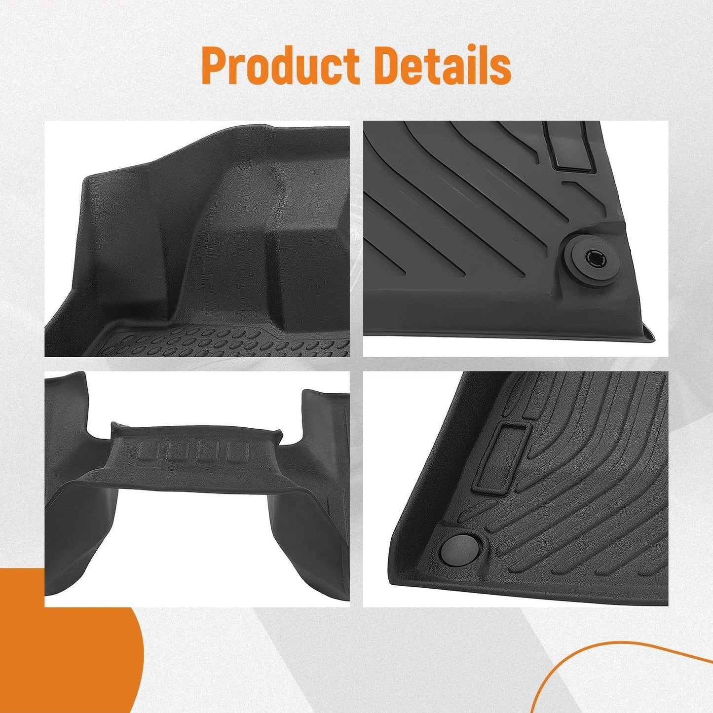Black Waterproof Carpet Floor Mats for Audi A4/S4 A4 Quattro (2009–2016)