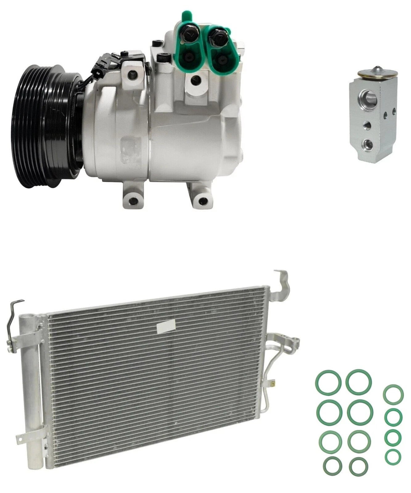 AC Compressor Kit With Condenser for Hyundai Tiburon 2.7L (2005–2008)