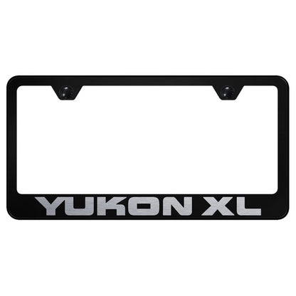 Laser Etched on Black License Plate Frame - Officially Licensed for GMC Yukon XL