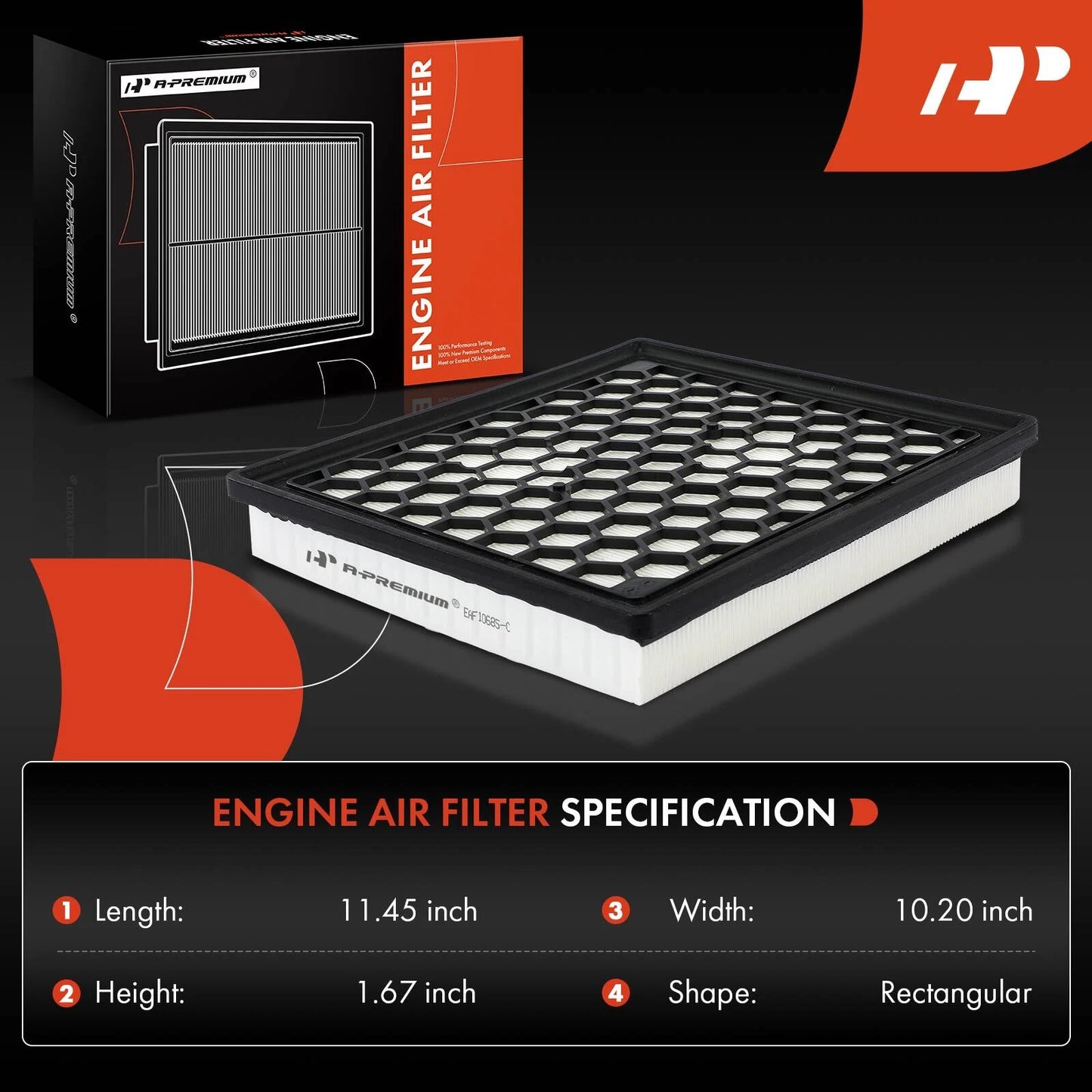 2X Engine Air Filter for Chevrolet Malibu, Impala, Buick LaCrosse, Regal