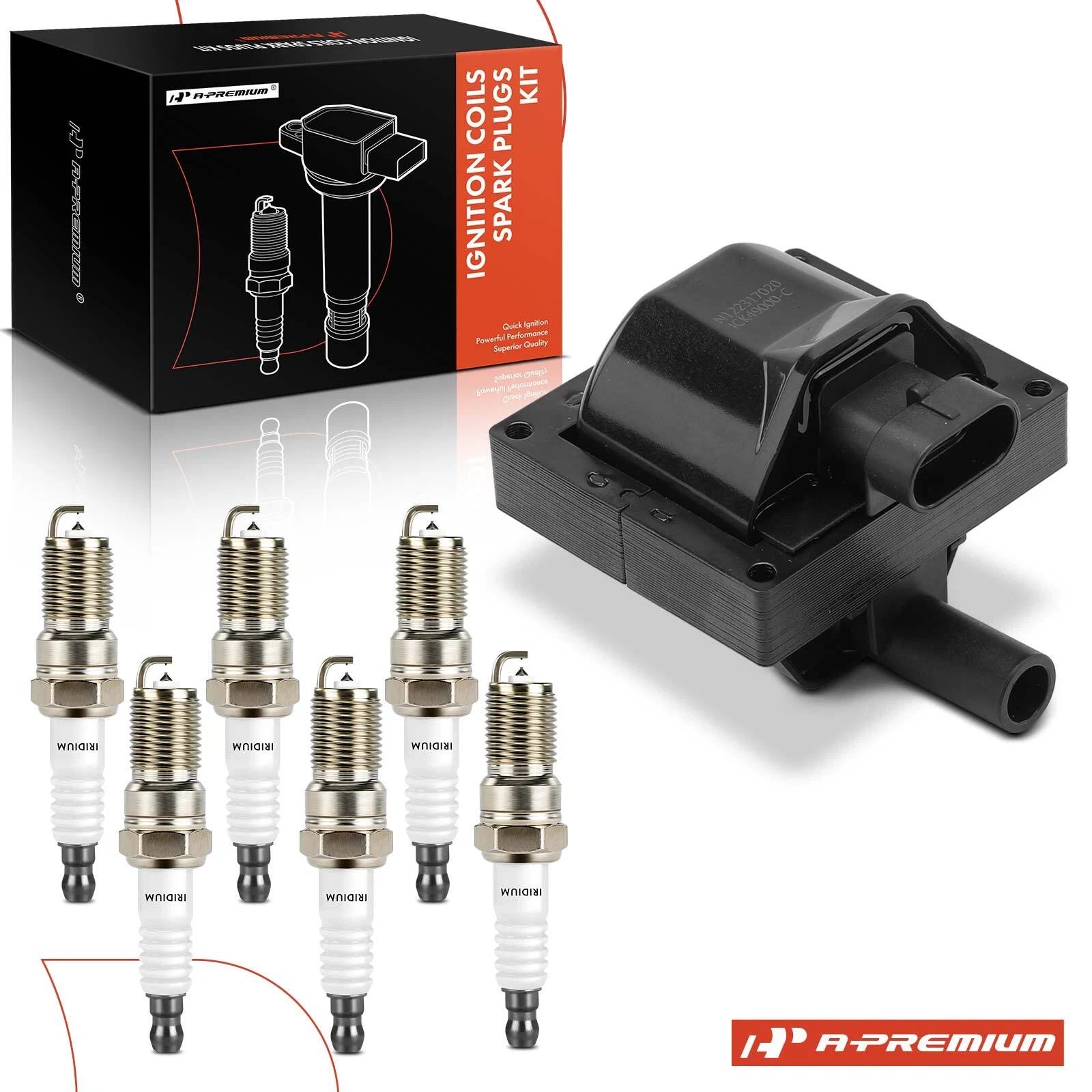 1x Ignition Coil & 6x Iridium Spark Plugs for Silverado 1500 (2007–2013)
