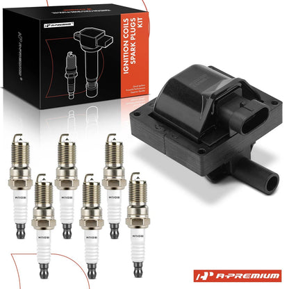 1x Ignition Coil & 6x Iridium Spark Plugs for Silverado 1500 (2007–2013)