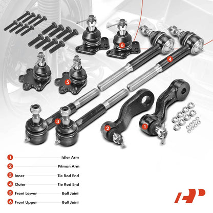 10x Inner & Outer Tie Rods for Chevrolet Tahoe GMC Yukon (2000–2006)