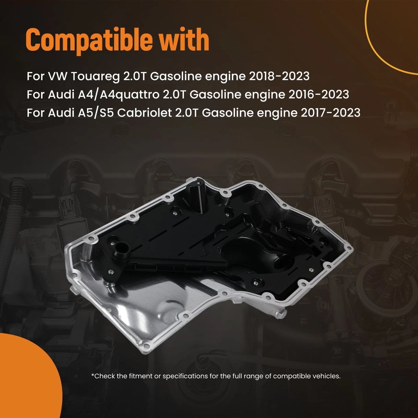 Aluminum Oil Pan for Audi A4 A5 A6 Q5 Q7 2.0T (2016–2023)