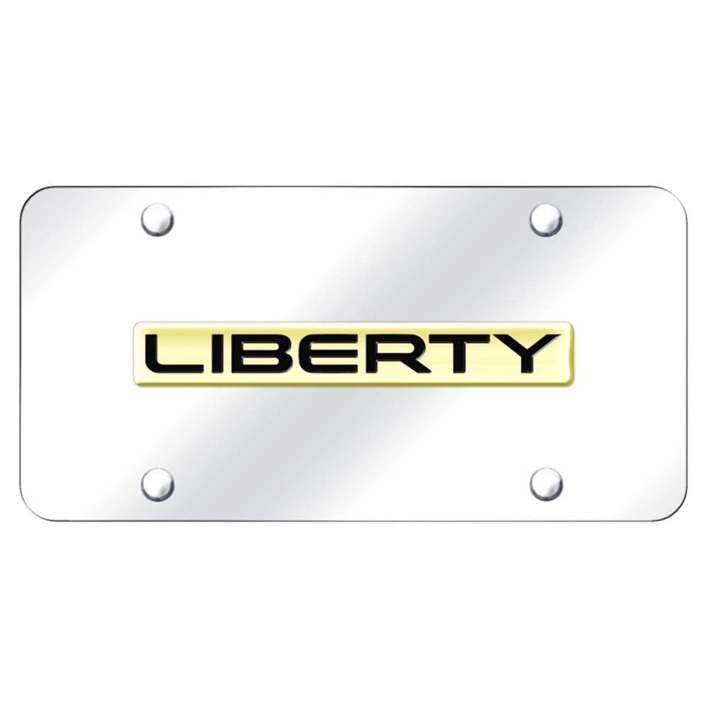 Gold Name on Chrome License Plate - Officially Licensed for Jeep Liberty