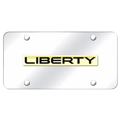 Gold Name on Chrome License Plate - Officially Licensed for Jeep Liberty