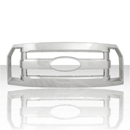 CHROME Snap On Grille Overlay Full Cover Insert For 2015-2017 Ford F150 XL