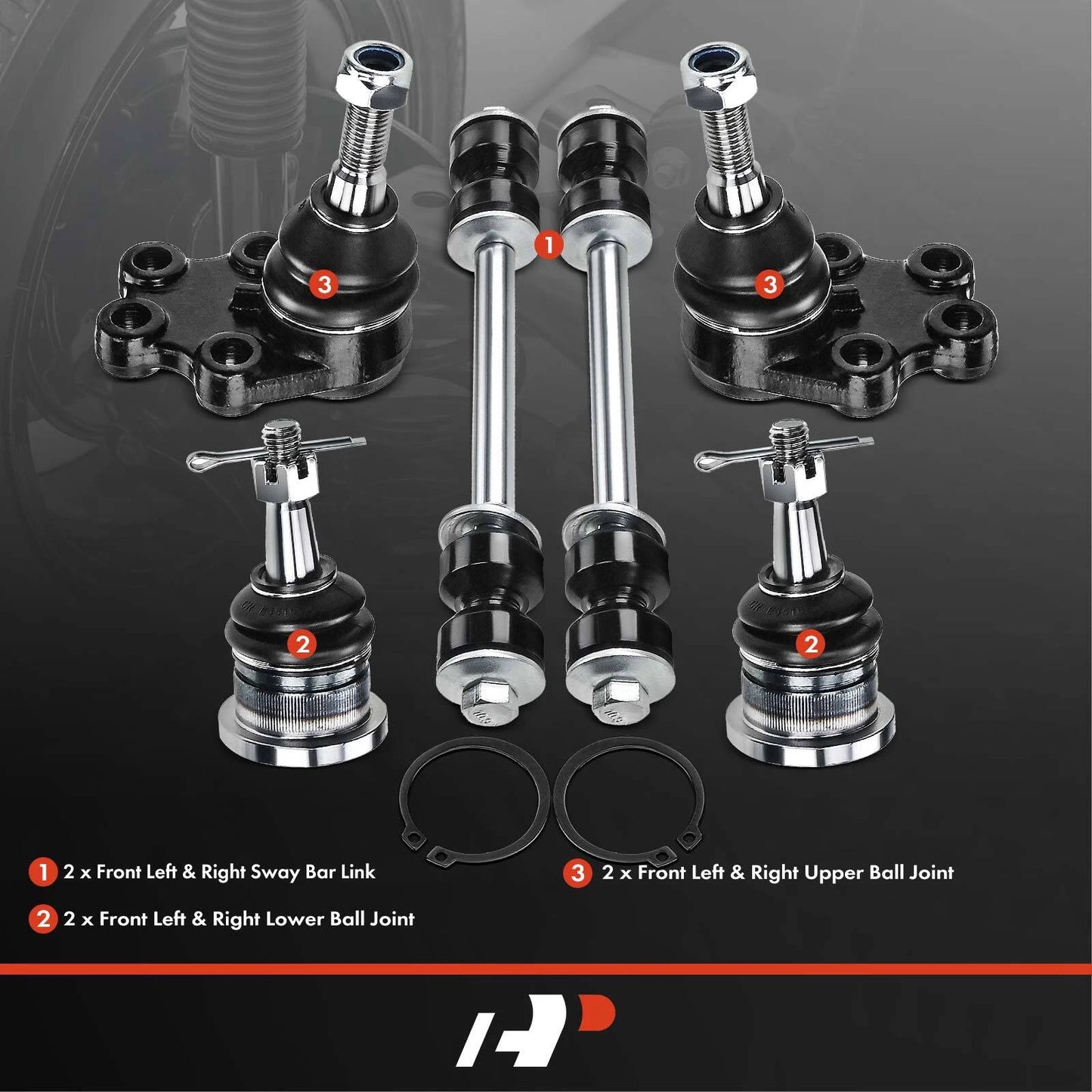 6X Front Sway Bar Link & Ball Joint for Chevy Silverado 1500 (1999–2006)