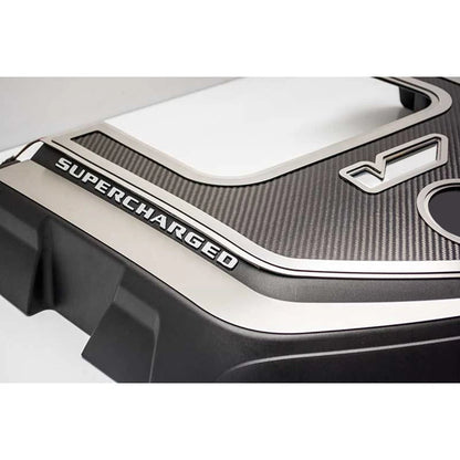 Engine Shroud Trim Kit with Blue LED and Carbon Fiber for Cadillac CTS-V (2006–2015)