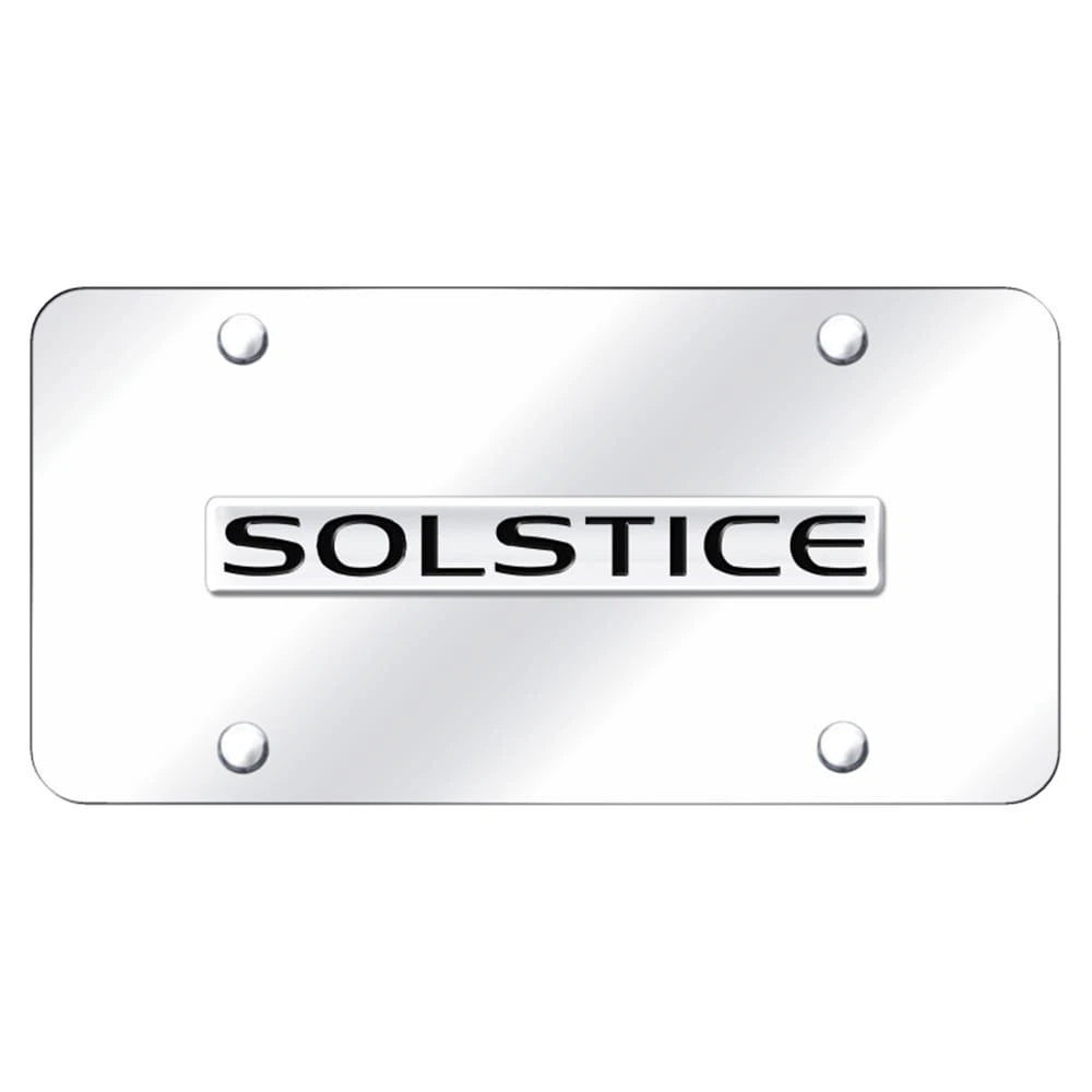 Chrome Name on Chrome License Plate - Officially Licensed for Pontiac Solstice