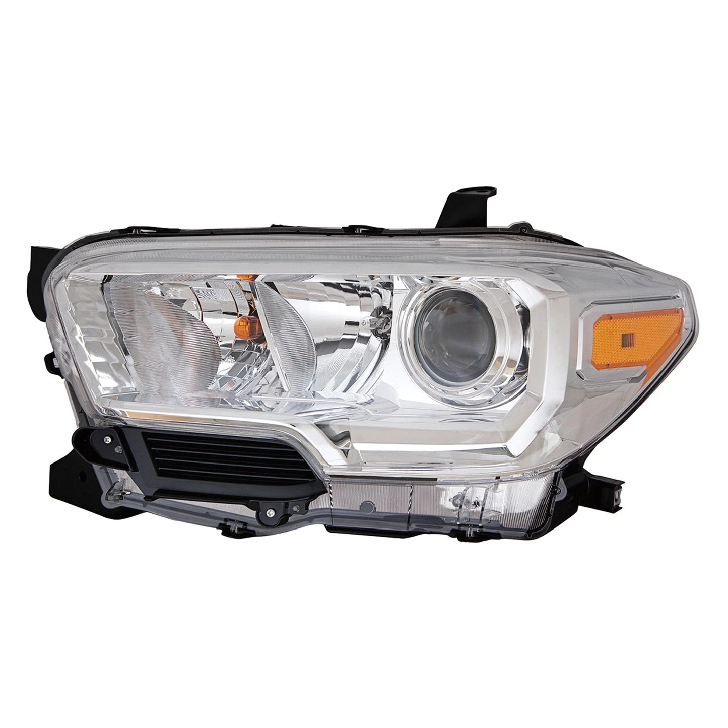 Replacement Chrome Driver Halogen Headlight Assembly w/o LED Daytime Running