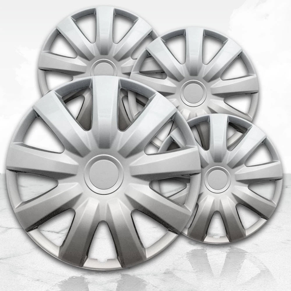 15 Inch Silver Hubcaps Wheel Covers Set of 4 for Toyota Camry (2007–2011)