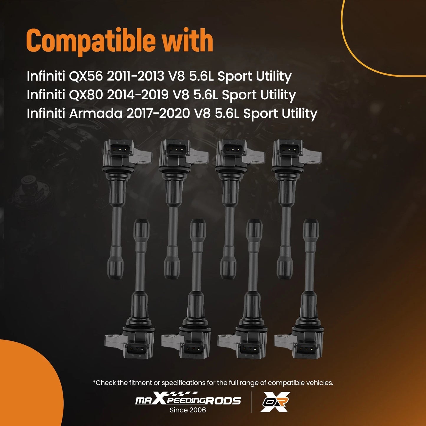 8-Piece Ignition Coil Kit for Infiniti QX56 QX80 Armada 5.6L (2011–2020)