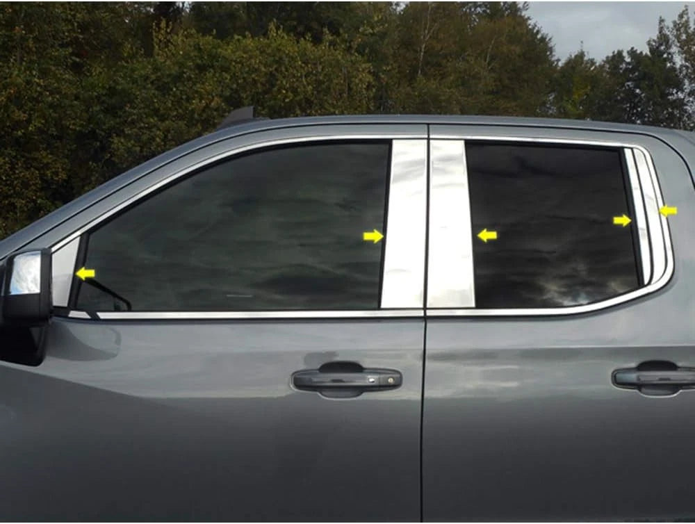 Luxury FX Pillar Post Trim Kit for Chevy Silverado 1500 Double Cab (2019–2023)