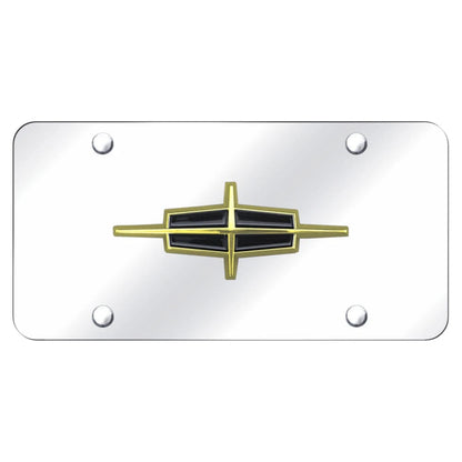 Gold/Black Horizontal Logo on Chrome Plate - Officially Licensed for Lincoln