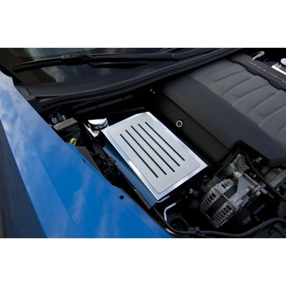 Fuse Box Cover Polished with Yellow Carbon Fiber Inlay for 14-19 Corvette Z06