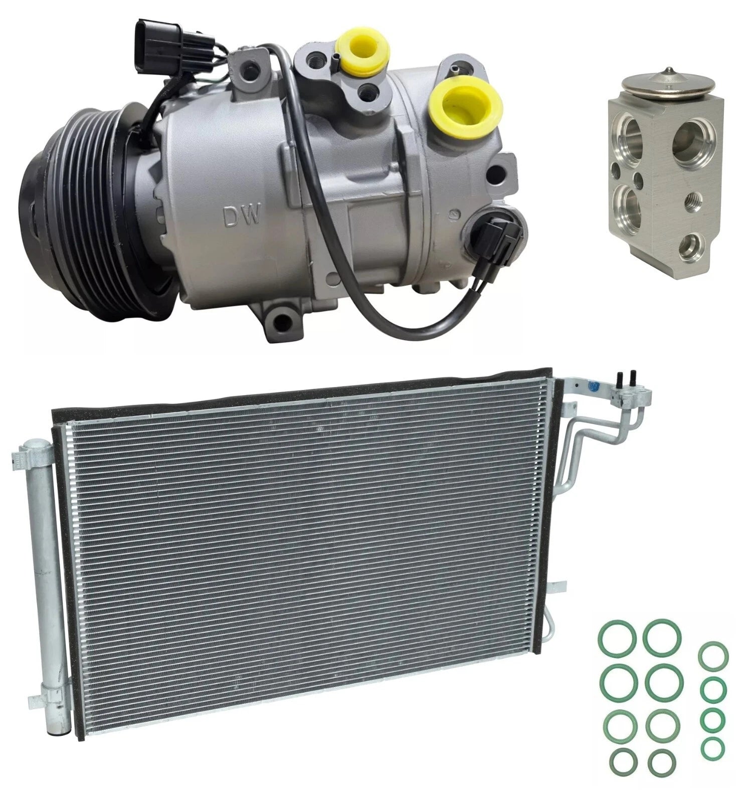 AC Compressor Kit With Condenser Replacement for Hyundai Kona 2.0 (2018)
