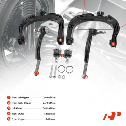 6x Front Upper Control Arm Tie Rod End for Chevrolet Trailblazer (2002–2009)