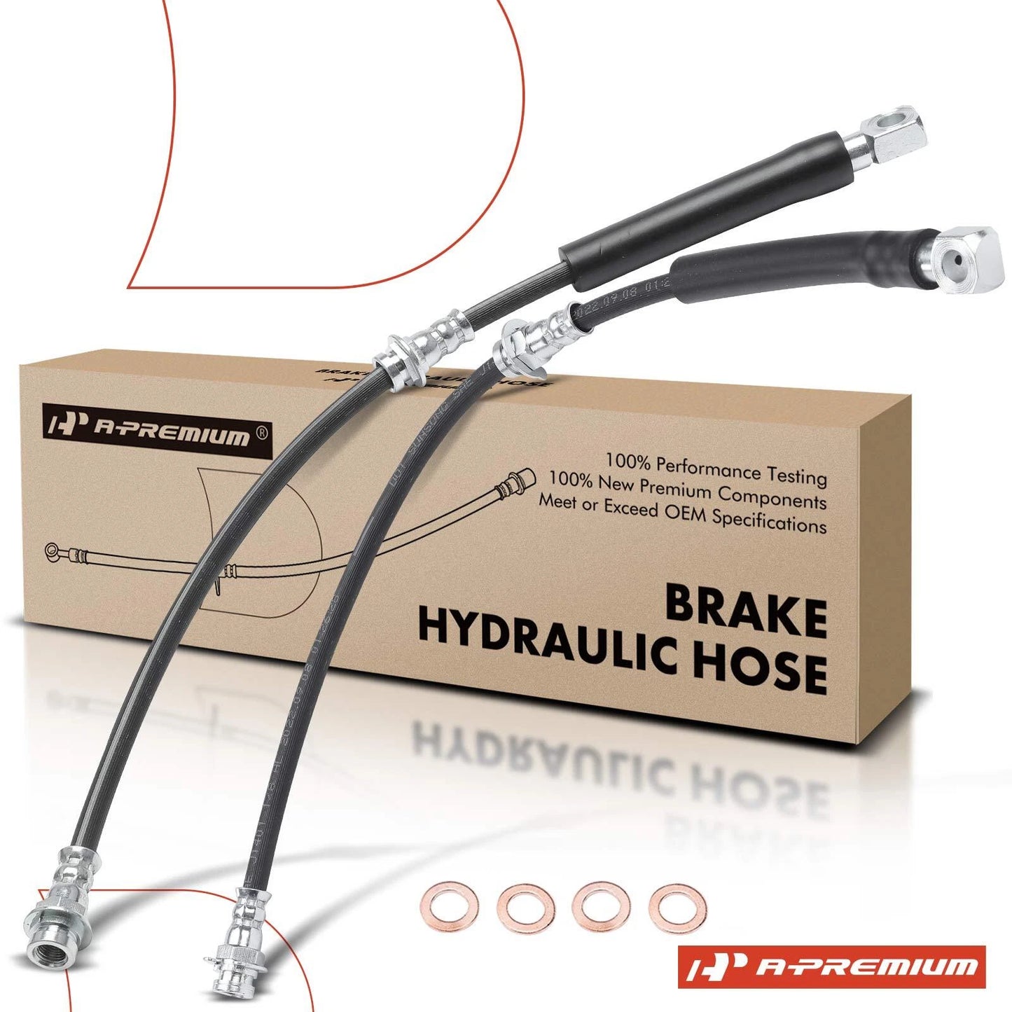 2X Front Brake Hydraulic Hose for Chevrolet Camaro Pontiac (1984–1992)