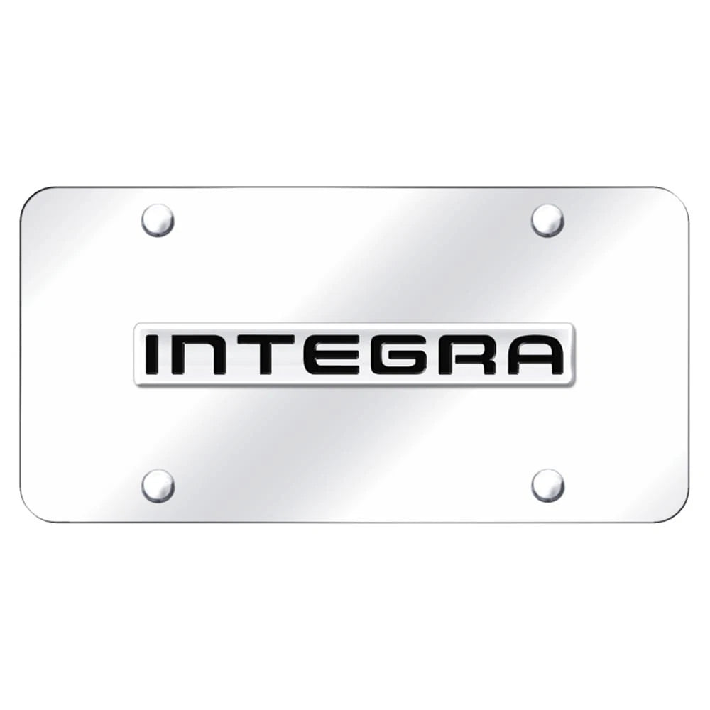Chrome Name on Chrome License Plate - Officially Licensed for Acura Integra