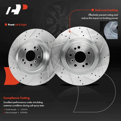 6x Front Drilled Brake Rotors & Pads for Mercedes GL350 ML400 (2012–2019)