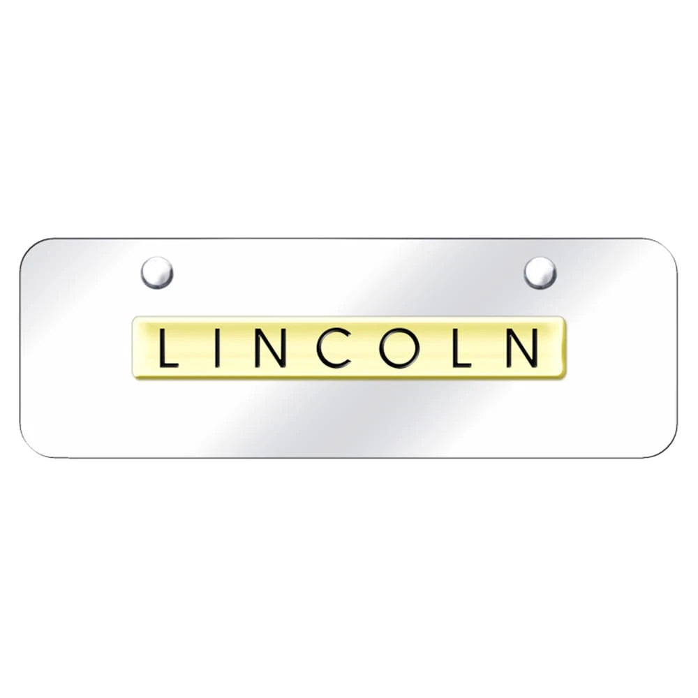 Gold Name on Chrome Mini License Plate - Officially Licensed for Lincoln