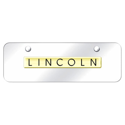 Gold Name on Chrome Mini License Plate - Officially Licensed for Lincoln