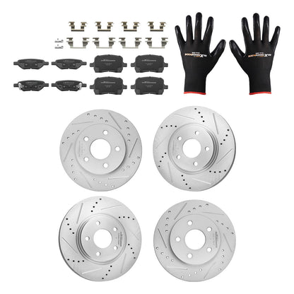 Front Rear Brake Rotors and Pads Kit for Chevrolet HHR (2008–2011)