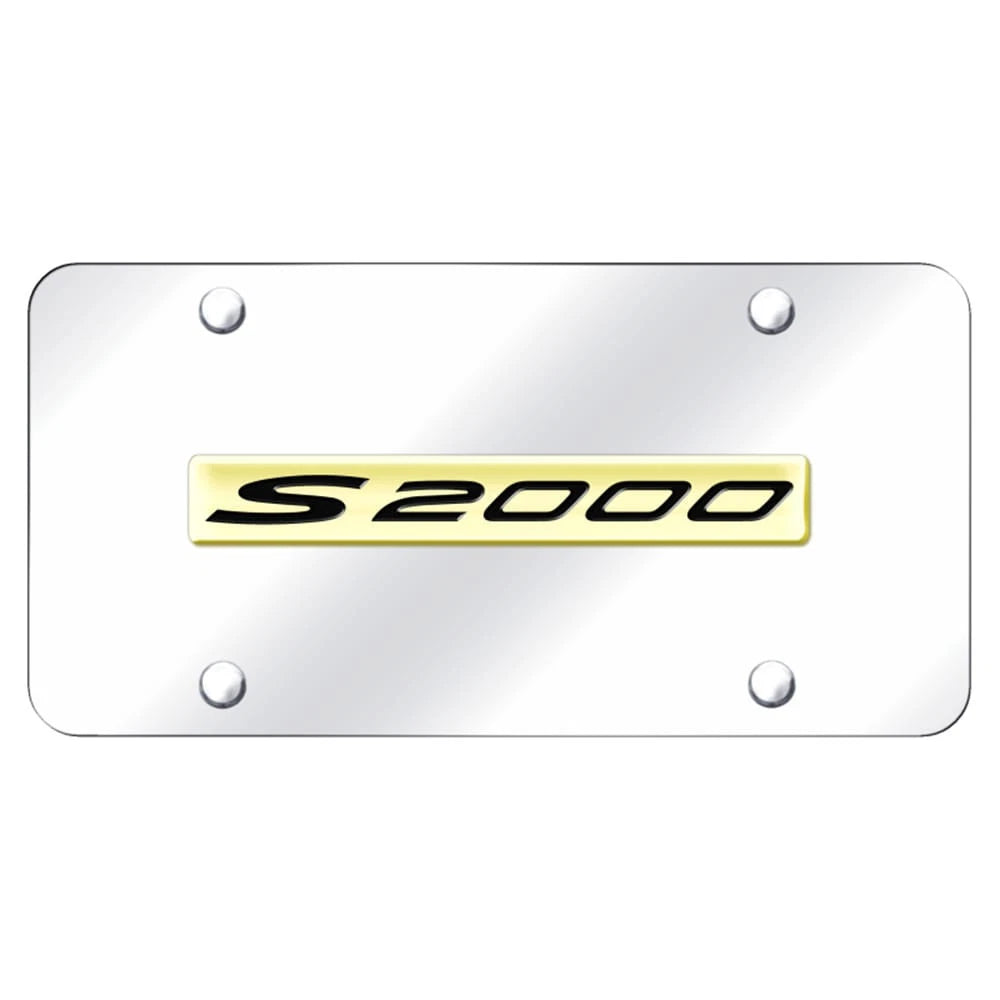 Gold Name on Chrome License Plate - Officially Licensed for Honda S2000