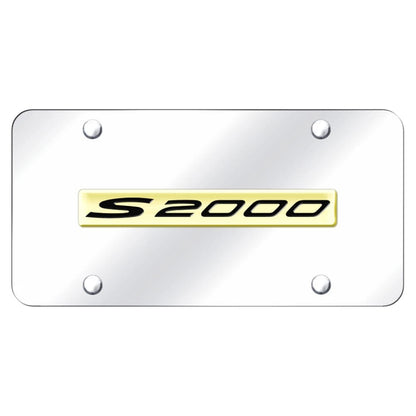 Gold Name on Chrome License Plate - Officially Licensed for Honda S2000