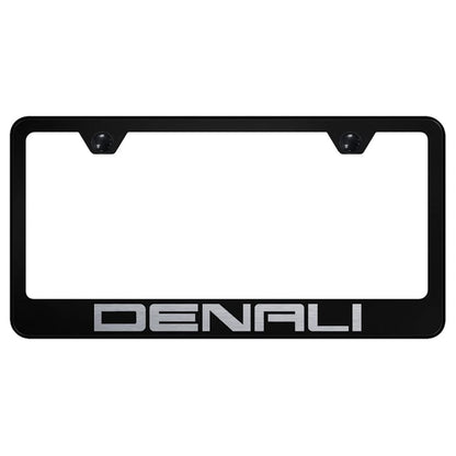 Laser Etched on Black License Plate Frame - Officially Licensed for GMC Denali