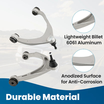 4x Upper Lower Aluminum Control Arms for Chevrolet Silverado Sierra (2014–2016)