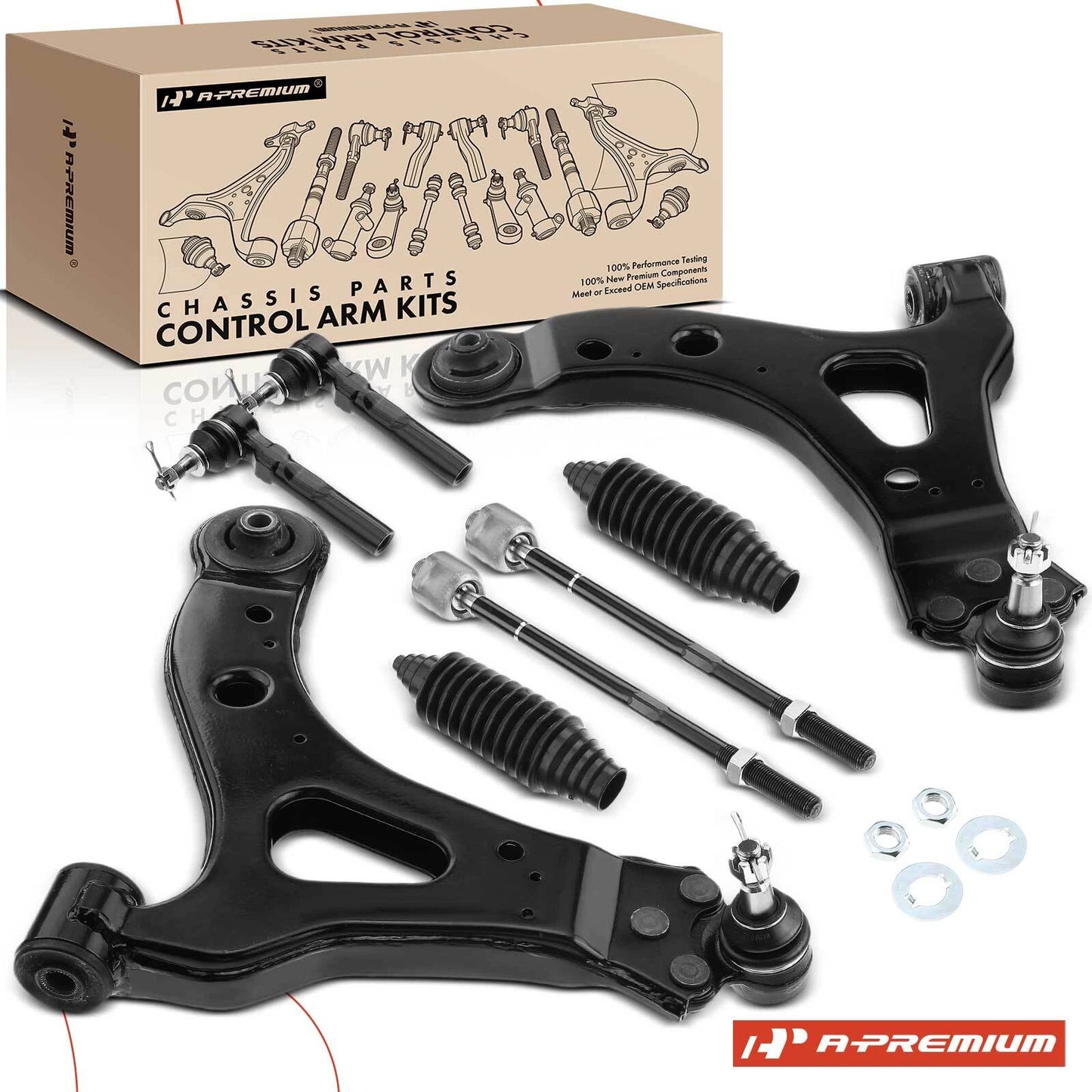 8x Control Arm with Ball Joint Tie Rod for Chevy Uplander (2005–2008)
