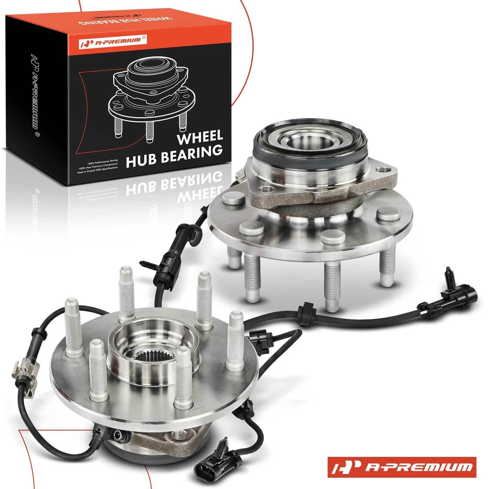 2X Front Wheel Hub & Bearing Assembly for Chevy Silverado 1500 (1999–2006)