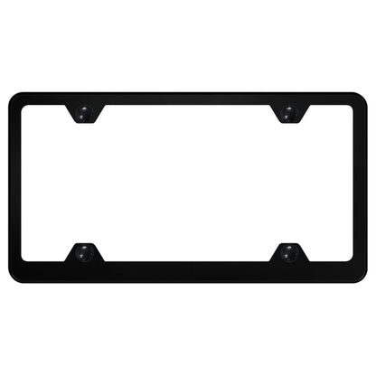 Powder-Coated Black Stainless Steel Wide Body 4-Hole License Plate Frame