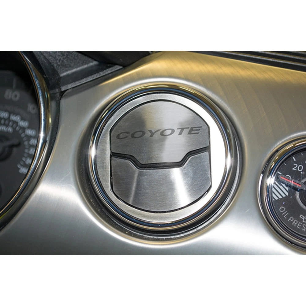 Brushed Stainless Steel A/C Vent Trim w/Etched 'Coyote' for 15 Ford Mustang 50th