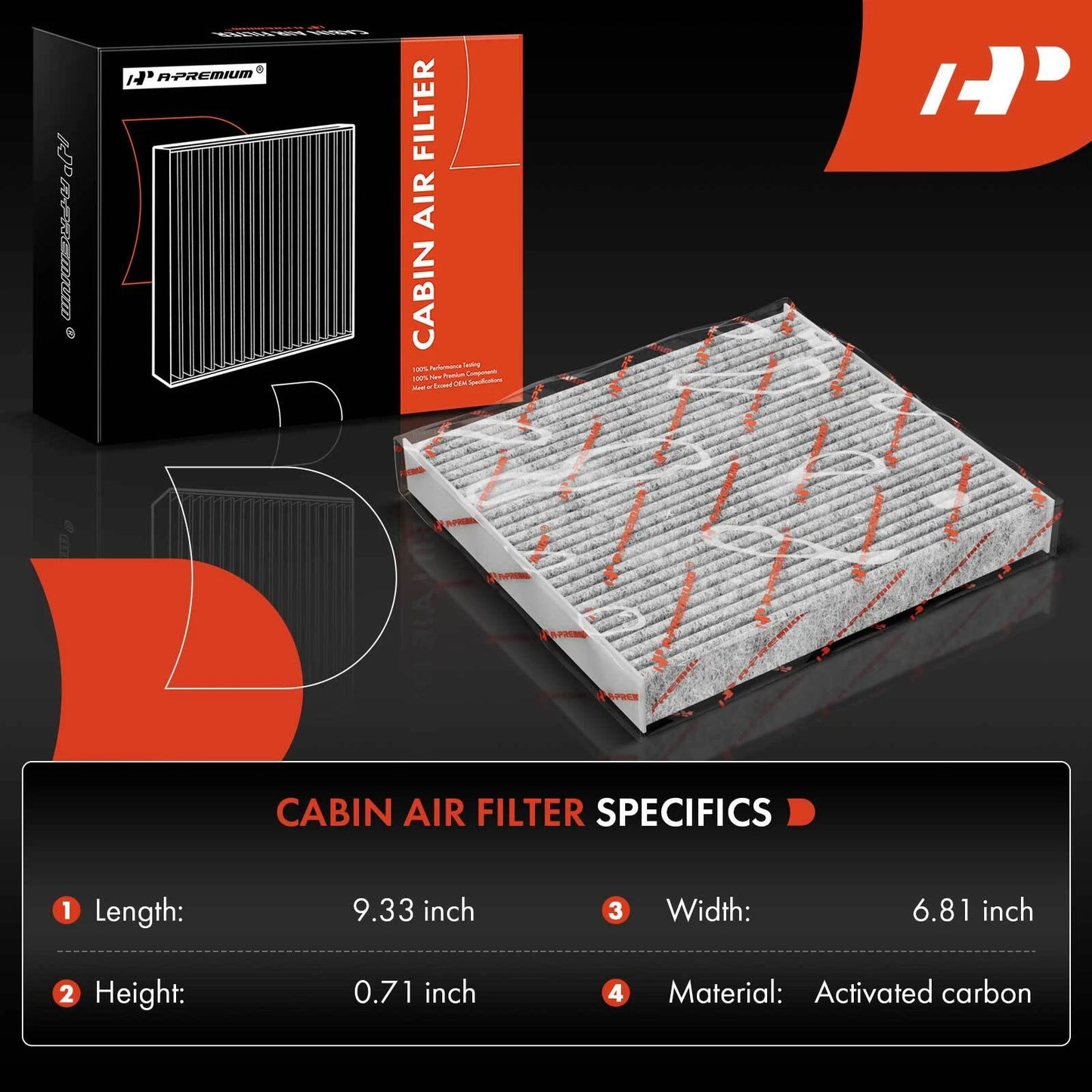 2X Activated Carbon Cabin Air Filter for Chevy Traverse Buick Enclave (2009–2023)