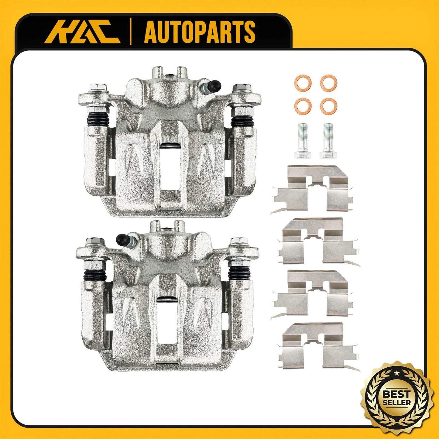 2x Rear Left & Right Disc Brake Caliper w/ Bracket for Honda Ridgeline (2006–2014)
