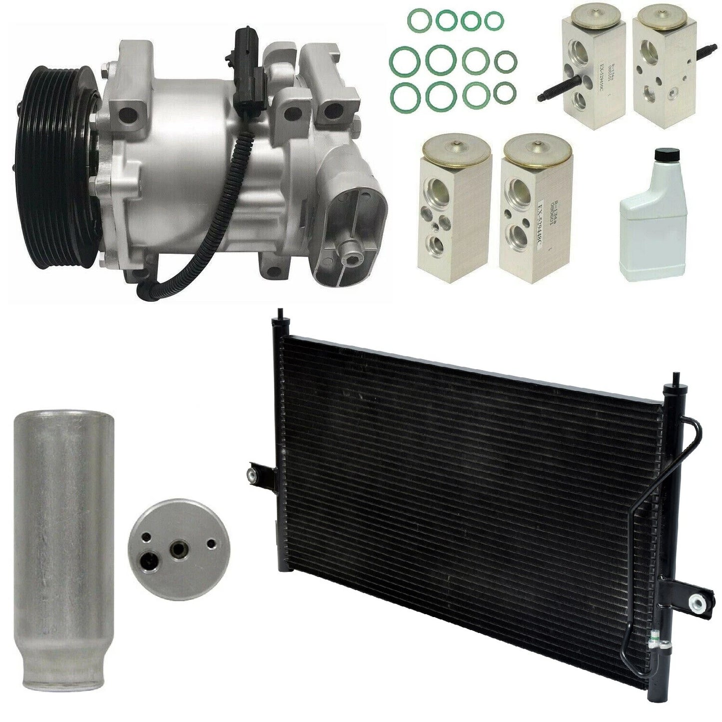 AC Compressor Kit Replacement with Condenser for Toyota Camry (2007–2011)