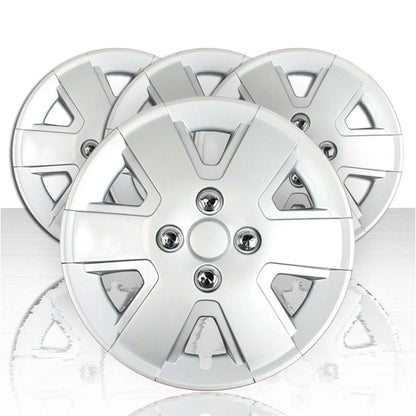 Hubcap Wheel Covers Set of Four 15 Inch Silver Push On for Ford Focus (2006–2011)