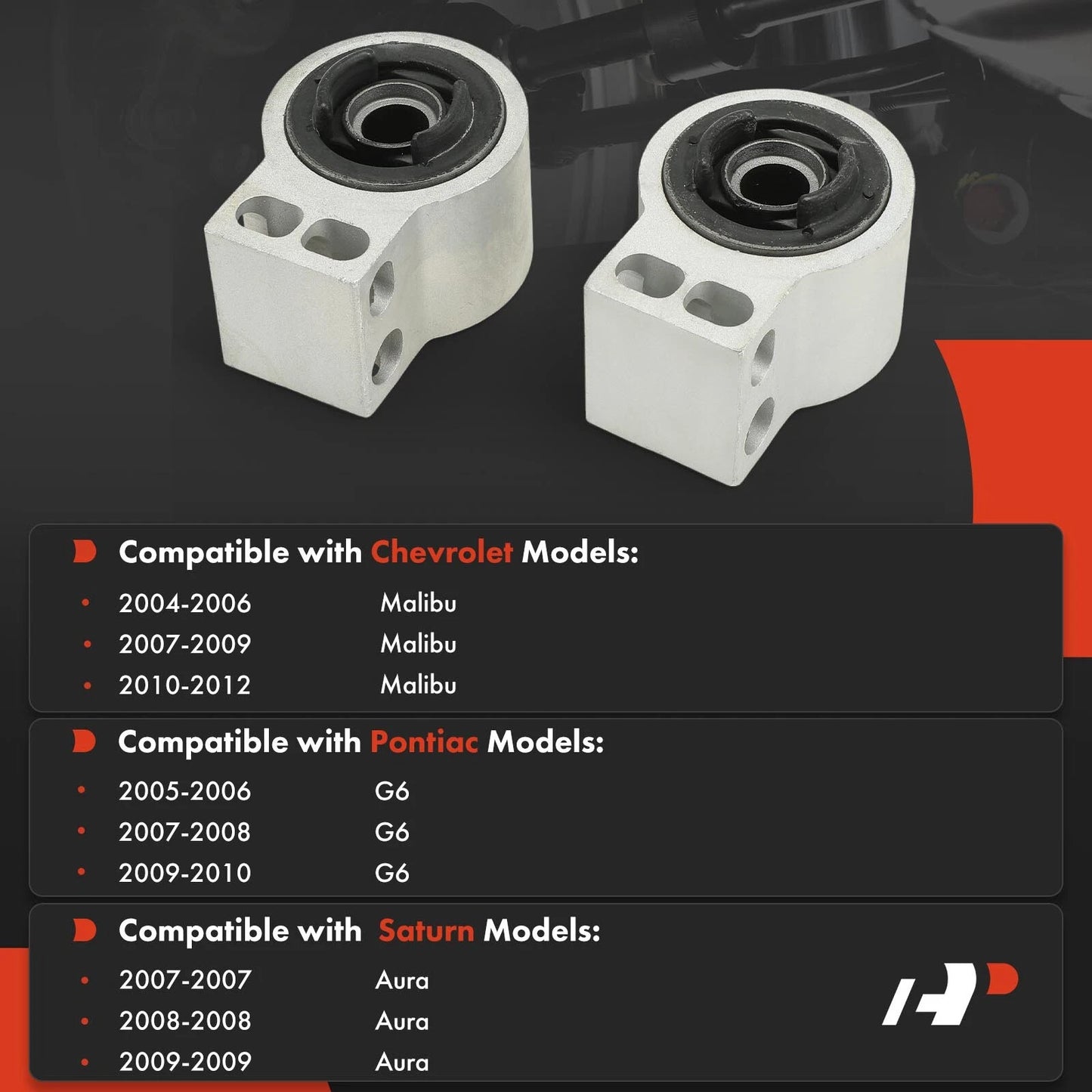 2X Front Lower Rearward Control Arm Bushing for Chevy Malibu (2008–2012)