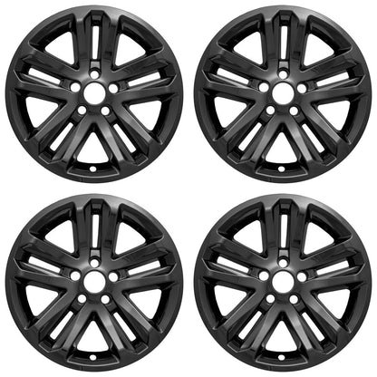 4 BLACK 18" Alloy Wheel Skins Full Covers Hub Caps for 2011-2017 Ford EXPLORER