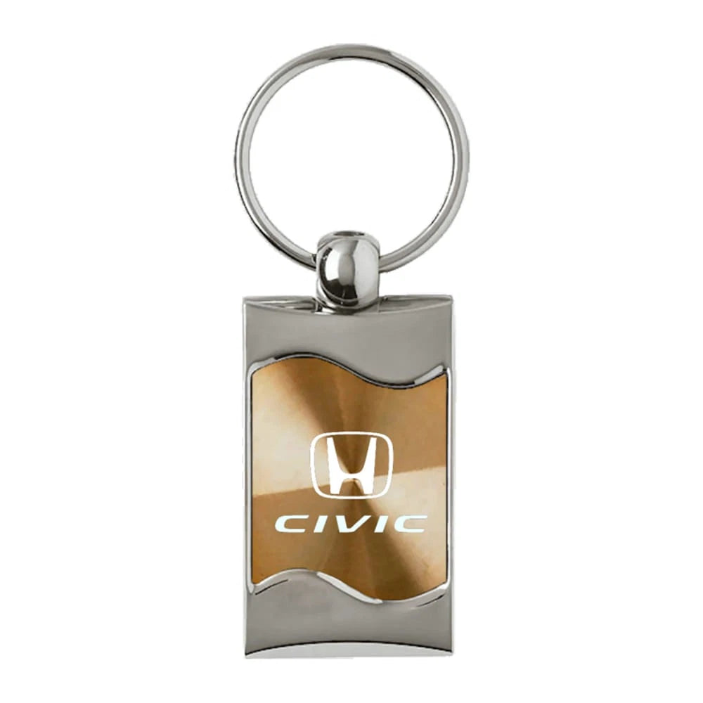 Gold Rectangular Wave Keychain - Officially Licensed for Honda Civic