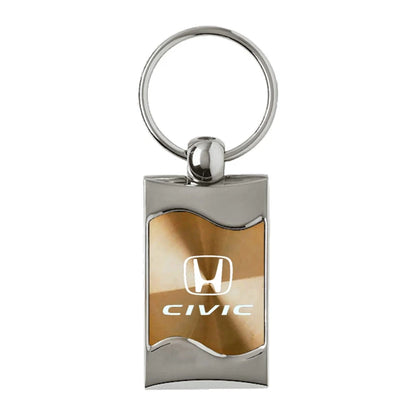 Gold Rectangular Wave Keychain - Officially Licensed for Honda Civic
