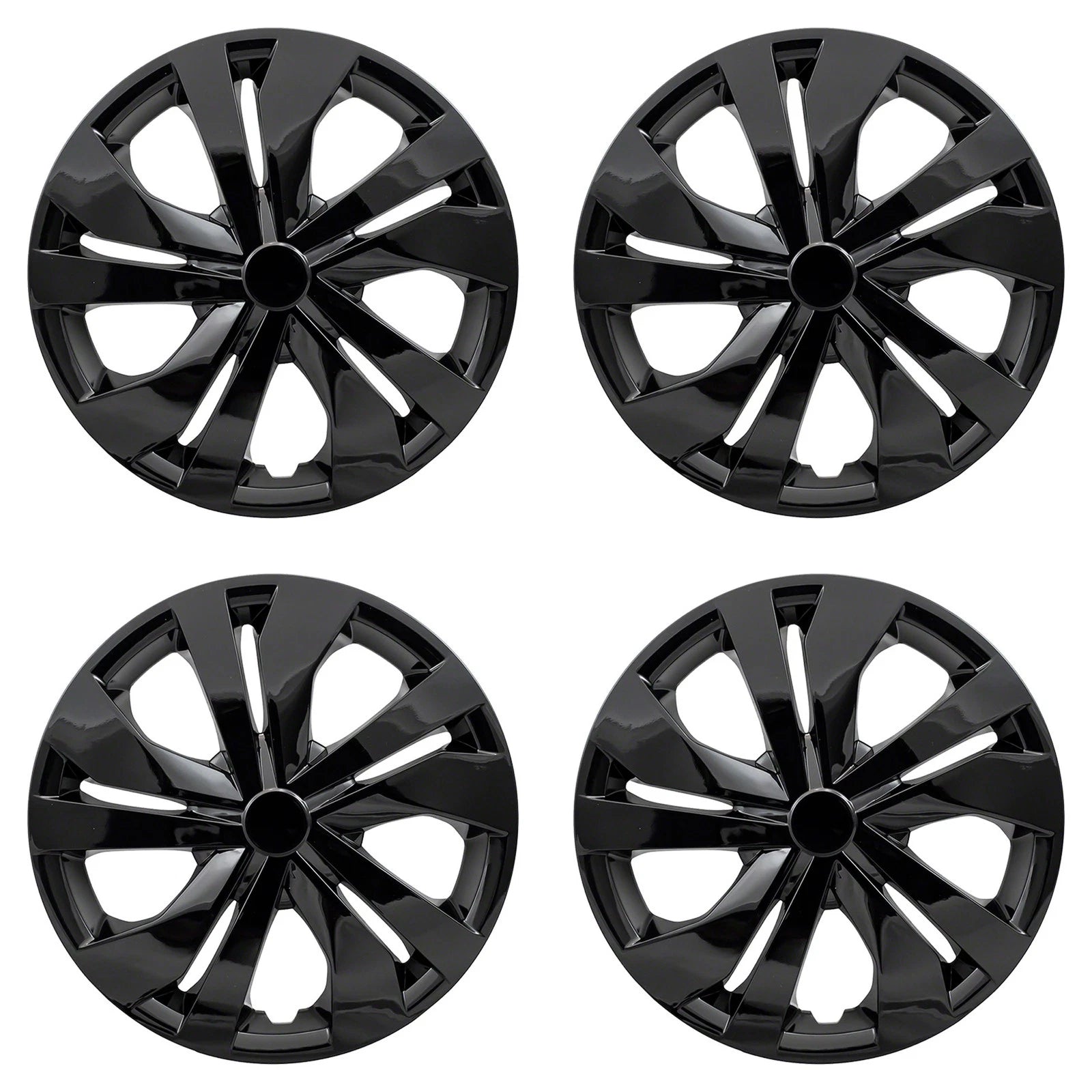 4 Black 15" Snap On Hub Caps Wheel Rim Full Covers for Nissan Versa 2020-2025