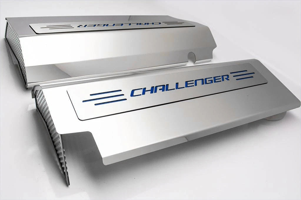 Fuel Rail Covers Dark Blue Vinyl Challenger Inlay for 2008–2011 Dodge SRT8