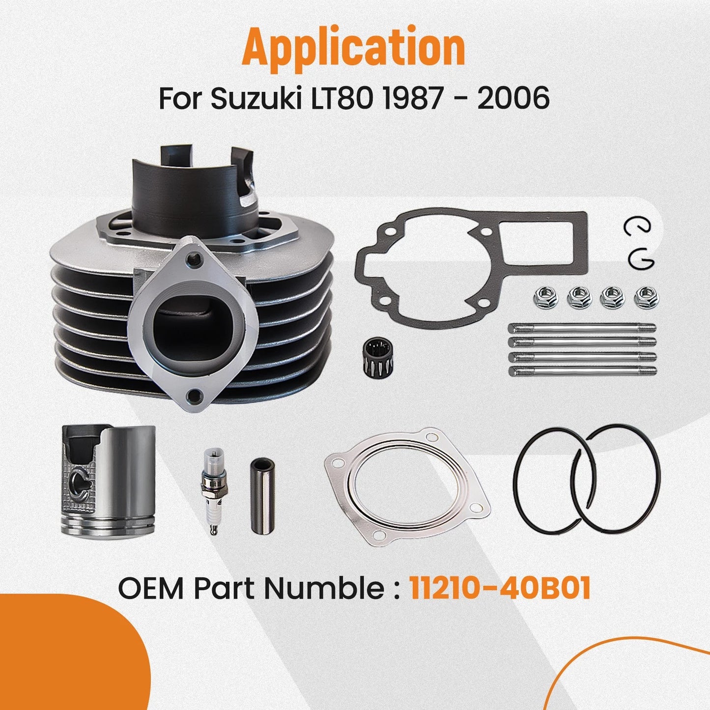 Cylinder Piston Gasket Kit for Suzuki Quadsport LT80 (1987–2005)