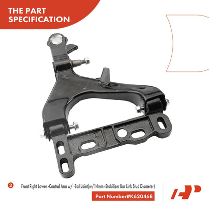 6x Front Control Arm with Ball Joint for Chevy Trailblazer (2004–2007)